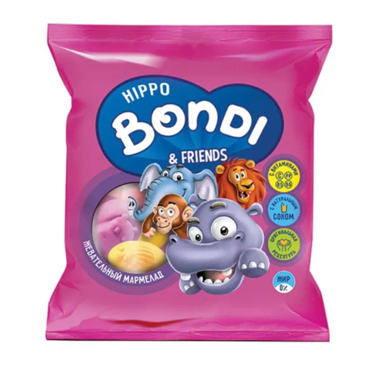 фото упаковки Hippo bondi friends мармелад жевательный