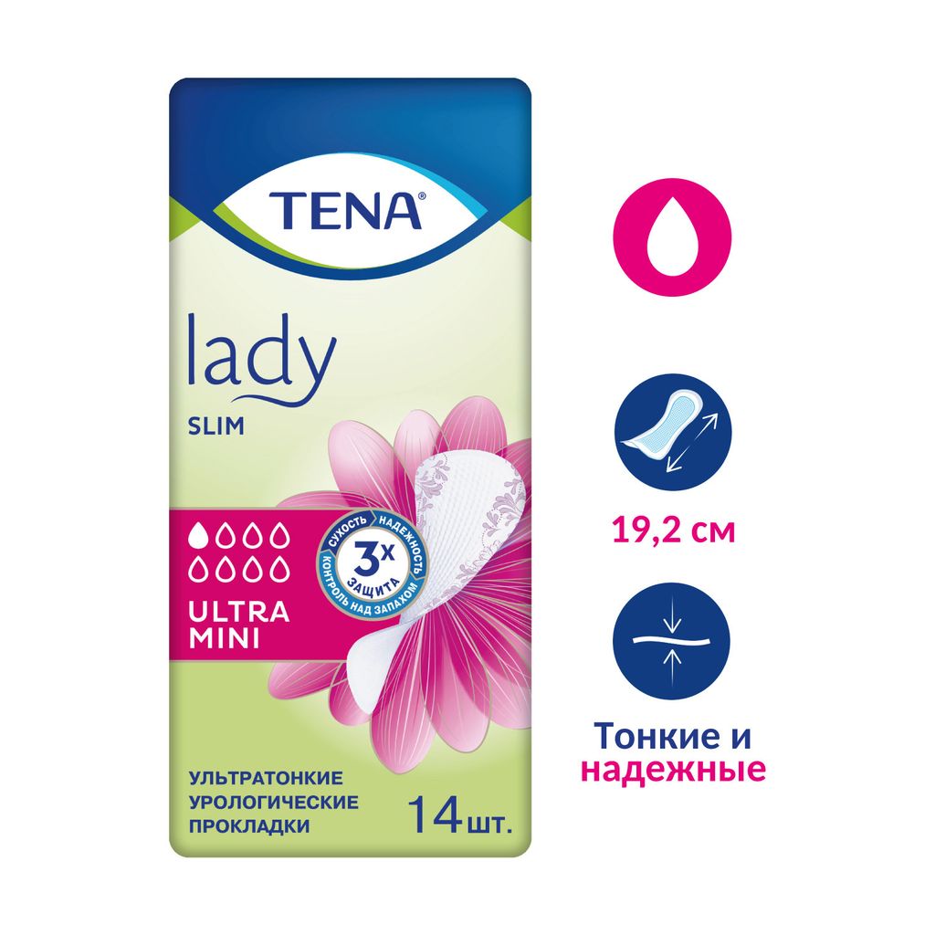 Прокладки урологические Tena Lady Slim Ultra Mini, прокладки урологические, 1 капля, 48 шт.