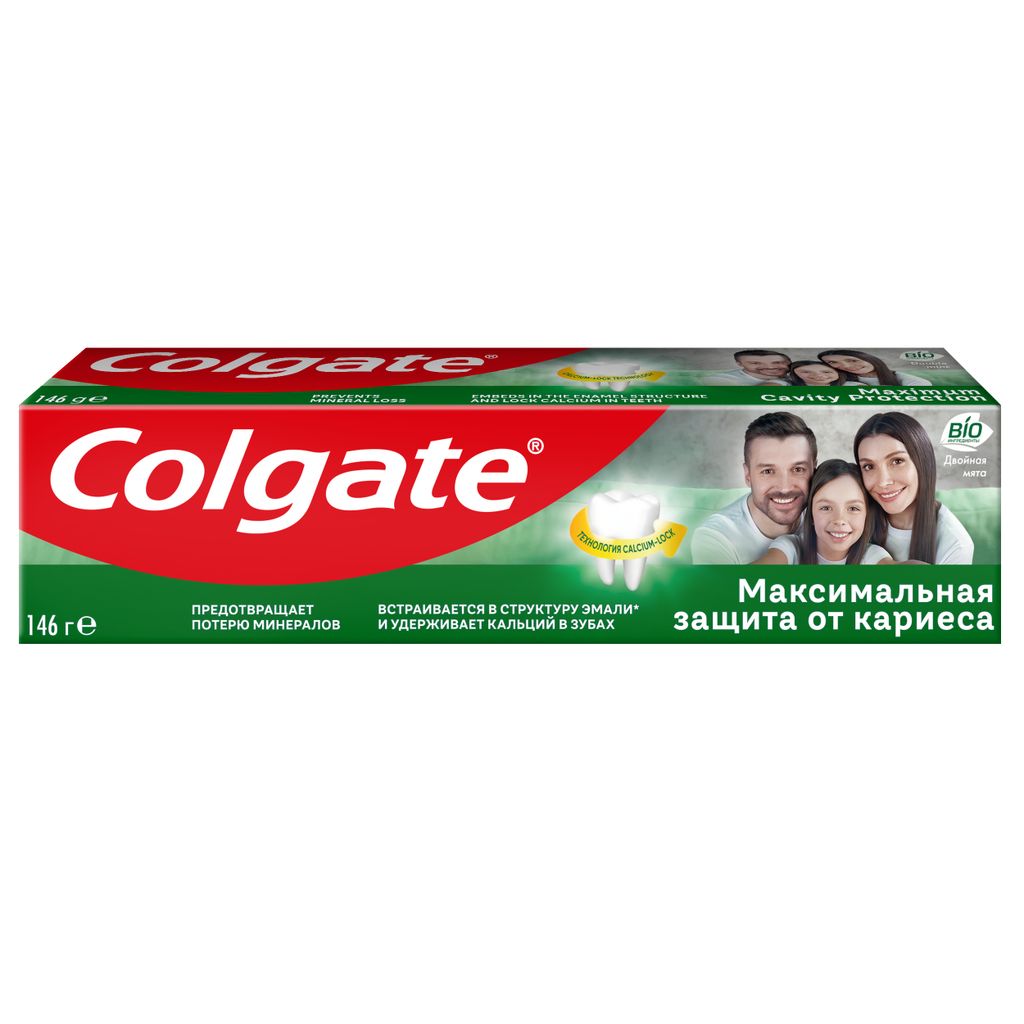 Colgate Максимальная Защита от кариеса Двойная мята зубная паста, паста зубная, 100 мл, 1 шт.
