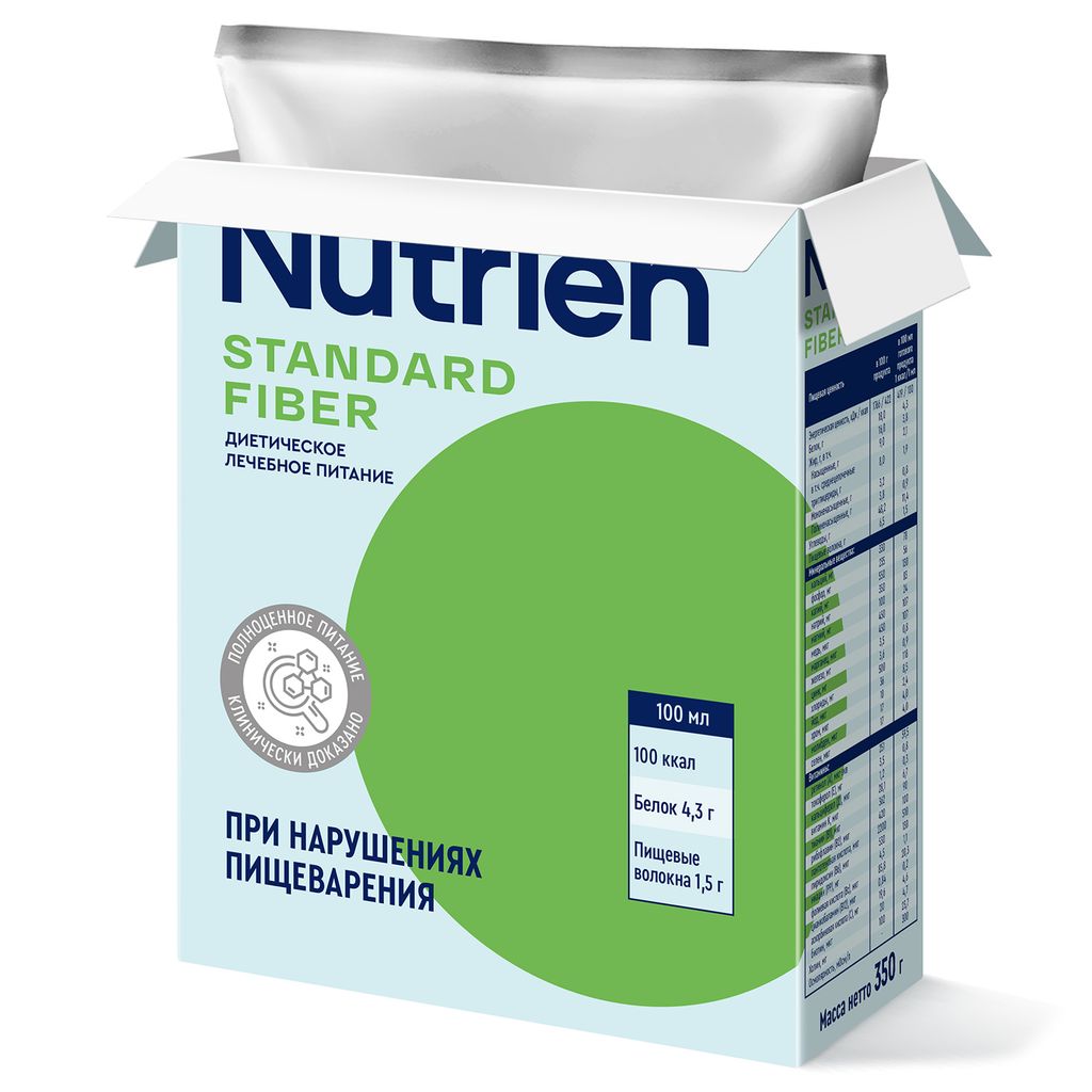 Nutrien Standard Fiber, смесь сухая, нейтральный, 350 г, 1 шт.