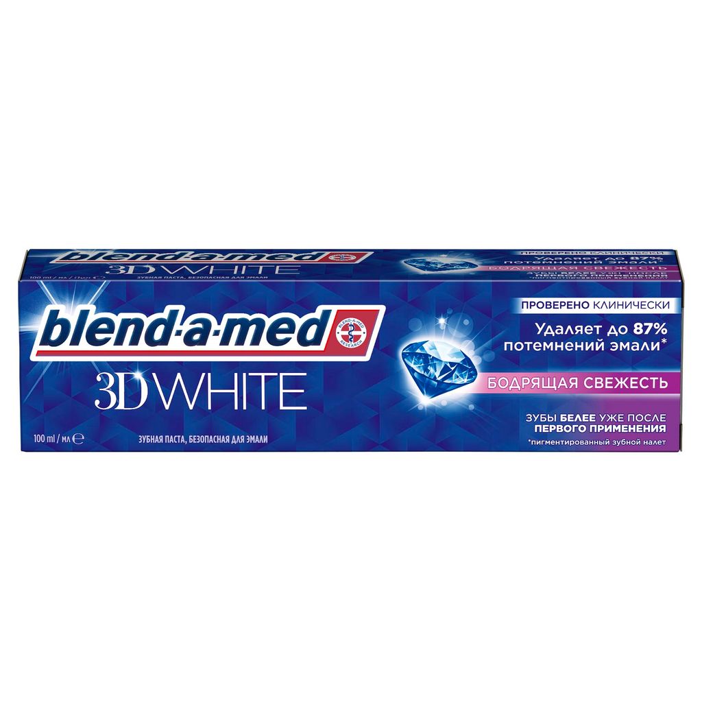 фото упаковки Blend-a-Med 3D White Зубная паста Бодрящая свежесть