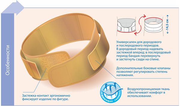 Бандаж эластичный для беременных, р. 1, арт. 0601, бандаж, бежевый, 1 шт.