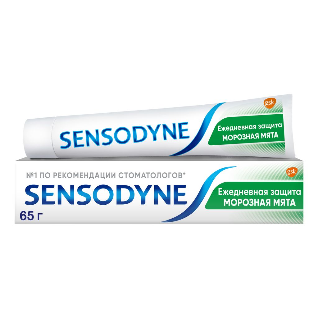 фото упаковки Зубная паста Sensodyne Ежедневная Защита Морозная мята