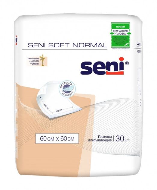 Пеленки впитывающие Seni Soft Normal, 60х60, 30 шт.