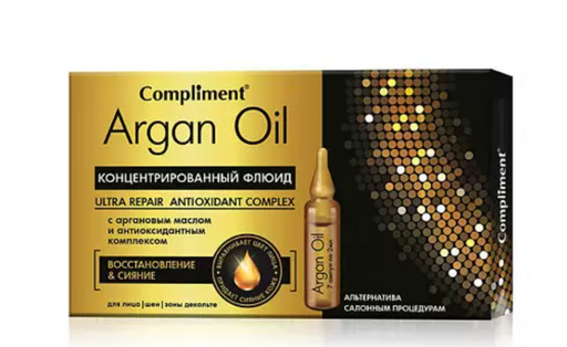 Compliment Argan Oil Флюид для лица, шеи и декольте, флюид, Восстановление и Cияние, 2 мл, 7 шт.