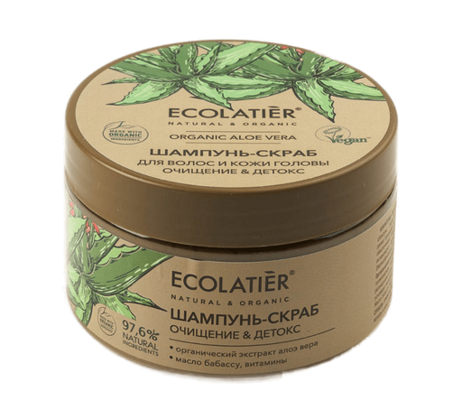 Ecolatier Шампунь-скраб для волос и кожи головы, очищение и детокс, 300 г, 1 шт.