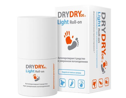 Dry Dry de light средство при умеренном потоотделении, шарик, 50 мл, 1 шт.