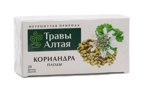 Травы Алтая Кориандра плоды, фиточай, 1.5 г, 20 шт.