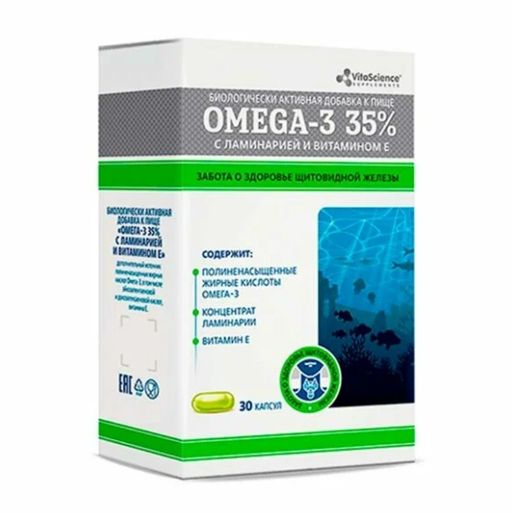 Vitascience Омега-3 35%, капсулы, с ламинарией, 30 шт.