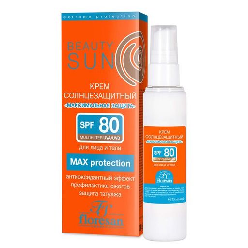 Floresan Beauty Sun Крем солнцезащитный SPF80, крем, 75 мл, 1 шт.