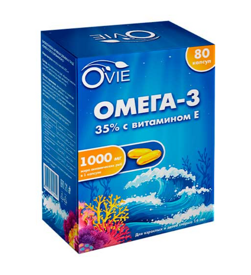 Ovie Омега-3 35% с витамином Е, капсулы, 80 шт.