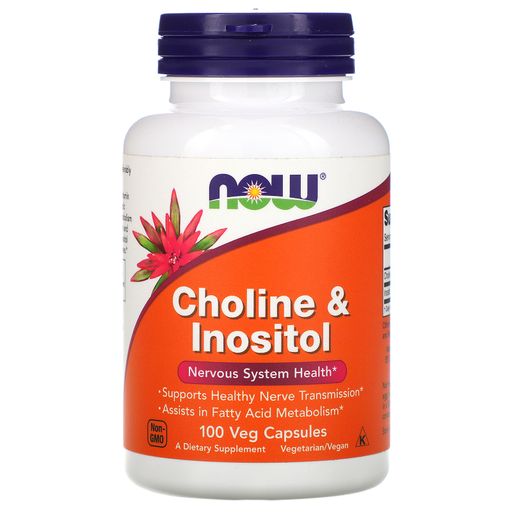 Now Cholin & Inositol Холин и Инозитол, 500 мг, капсулы, 100 шт.