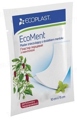 Ecoplast Пластырь перцовый с ментолом EcoMent, 10х15, пластырь медицинский, 1 шт.