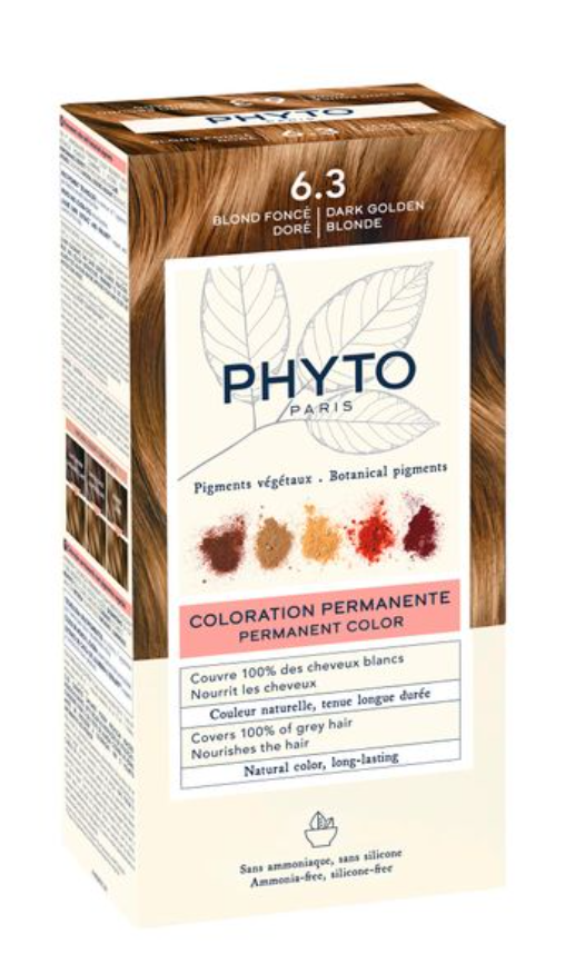 Phyto Paris Крем-краска для волос в наборе, тон 6.3, Темный золотистый блонд, краска для волос, +Молочко +Маска-защита цвета +Перчатки, 1 шт.