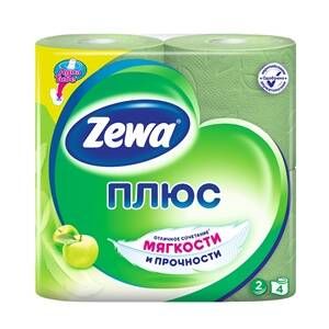 Zewa plus Туалетная бумага двухслойная Яблоко, 4 шт.