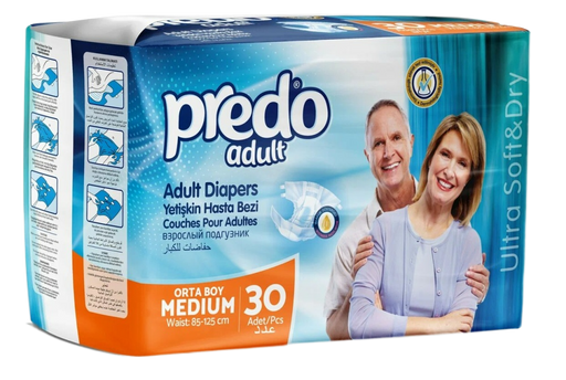 Predo Adult Подгузники для взрослых, M, 85-125 см, 30 шт.