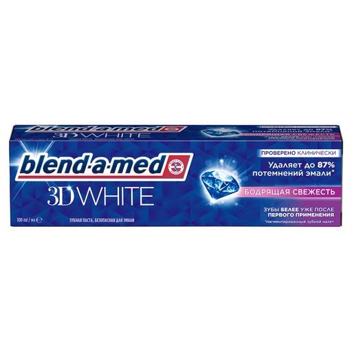 Blend-a-Med 3D White Зубная паста Бодрящая свежесть, паста зубная, 100 мл, 1 шт.