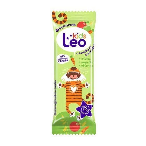 Леовит Leo Kids Фрутончик батончик фруктовый со злаками, яблоко морковь овсянка, 20 г, 1 шт.