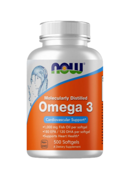 NOW Omega-3 Омега-3 1000 мг, 1000 мг, капсулы желатиновые, 500 шт.