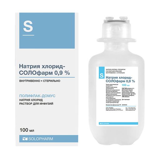 Натрия хлорид СОЛОфарм, 0.9%, раствор для инфузий, 100 мл, 36 шт.