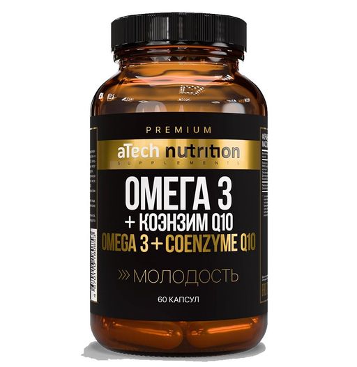 Atech nutrition premium Омега-3+Q10, капсулы, 60 шт.