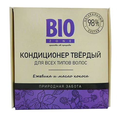Biozone Кондиционер твердый для объема волос, кондиционер для волос, ежевика и масло кокоса, 50 г, 1 шт.