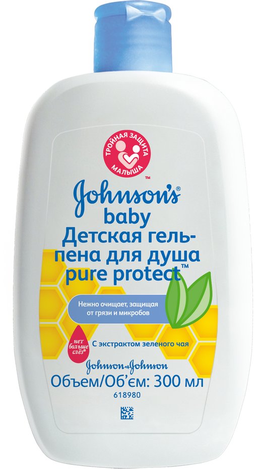 Johnson's Baby Pure Protect гель-пена для душа, гель для душа, 300 мл, 1 шт.