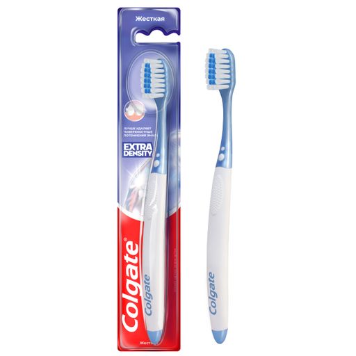 Colgate Extra Density для эффективного очищения зубная щетка, цвета в ассортименте, щетка зубная, жесткая, 1 шт.