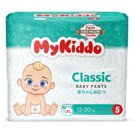 MyKiddo Classic Подгузники-трусики детские, XL, 12-20 кг, 34 шт.