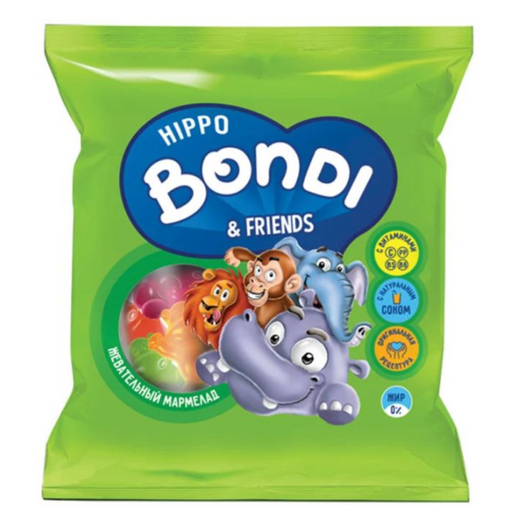 Hippo bondi friends мармелад жевательный, с витаминами, 30 г, 1 шт.