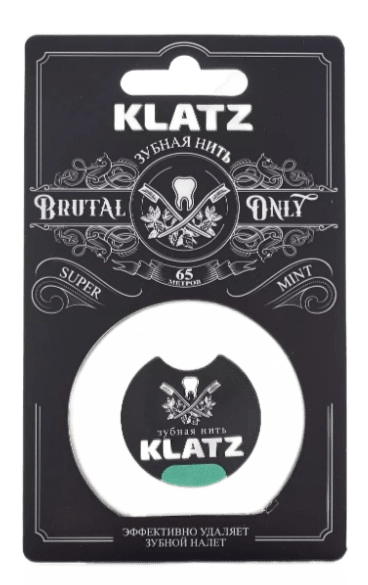 Klatz Brutal Only Зубная нить Супер Мята, 65 м, нить зубная, 1 шт.